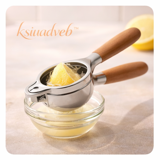 ksiuadveb™ Stainless Steel Lemon Press with Soft Grip Handle, Premium Citrus Juicer for Kitchen Bar & Cooking