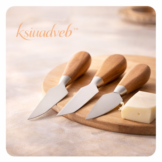 ksiuadveb™ Wooden Handle Cheese Knife Set, Modern Serving Knives for Cheese Board, Charcuterie & Entertaining
